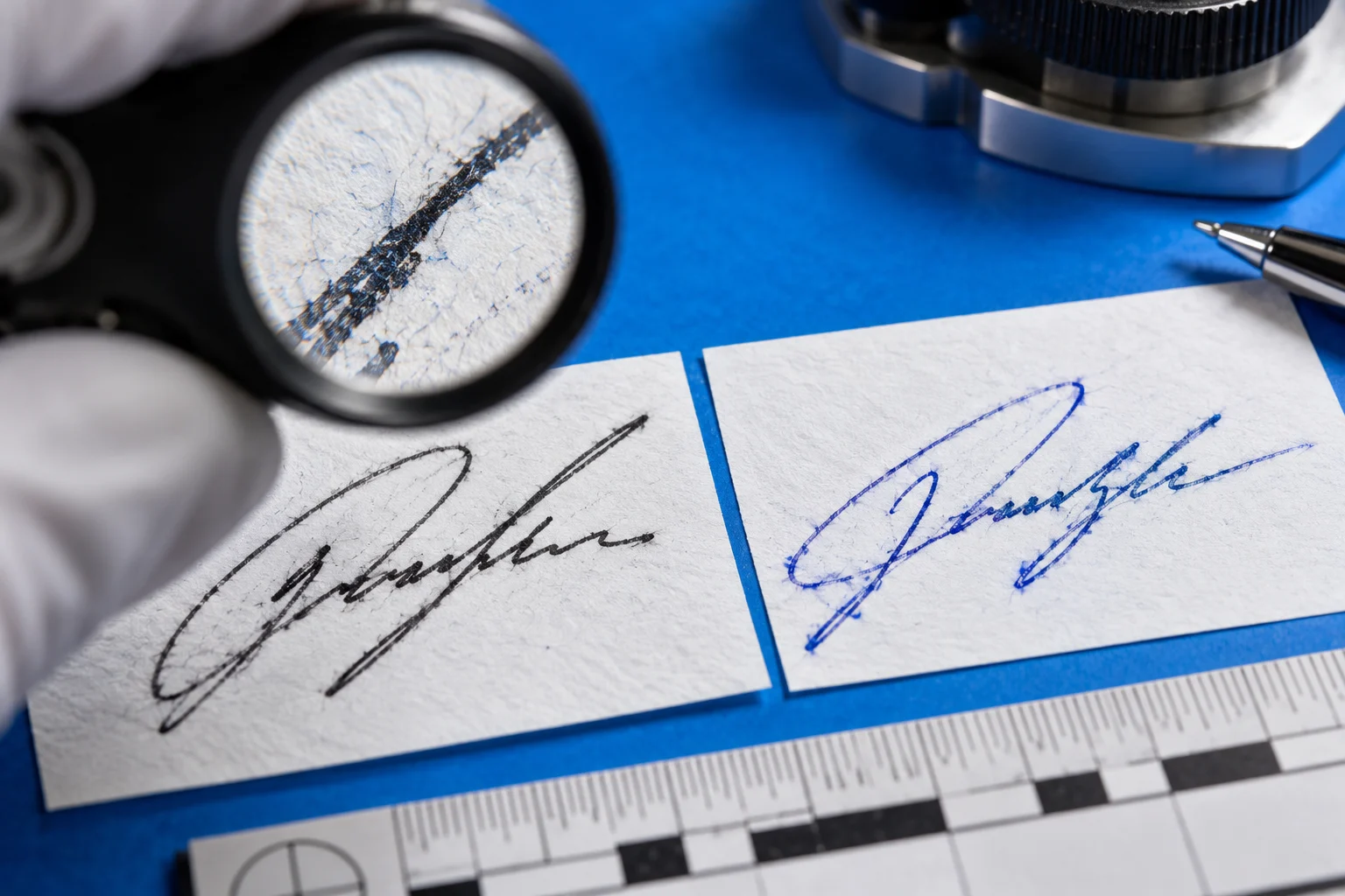Comparación ilustrativa de firmas manuscritas